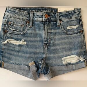 American Eagle Outfitters Women's Light Blue Ripped Jeans